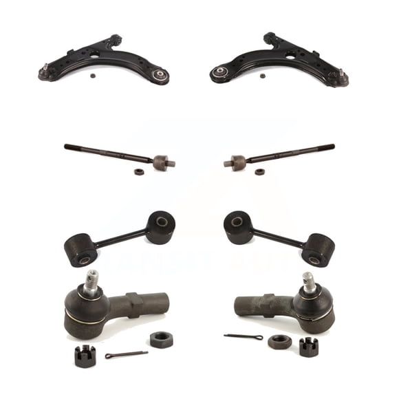 TOR Front Suspension Control Arm and Ball Joint Assembly Steering Tie Rod End Stabilizer Link Kit (8Pc) for Car 2006 Volkswagen Jetta A4 body code 7th 8th Digit Of VIN Is "9M" or "1J" - KTR-100560