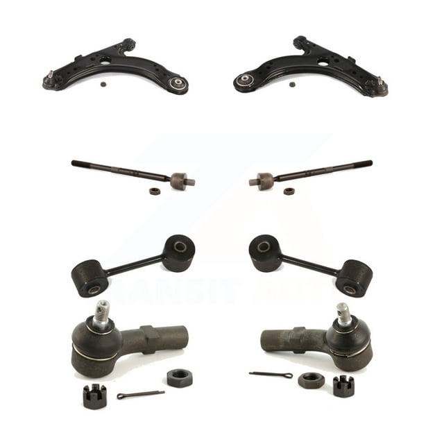 TOR Front Suspension Control Arm and Ball Joint Assembly Steering Tie Rod End Stabilizer Link Kit (8Pc) for Car 2006 Volkswagen Jetta A4 body code 7th 8th Digit Of VIN Is "9M" or "1J" - KTR-100560