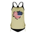 thumbnail image 4 of FNFYFH Plus Size Tankini Swimsuits for Women Y-Back Top with Bottoms Two Piece Tankini Bathing Suits Summer Ruched Padded Modest Swimsuit, 4 of 5