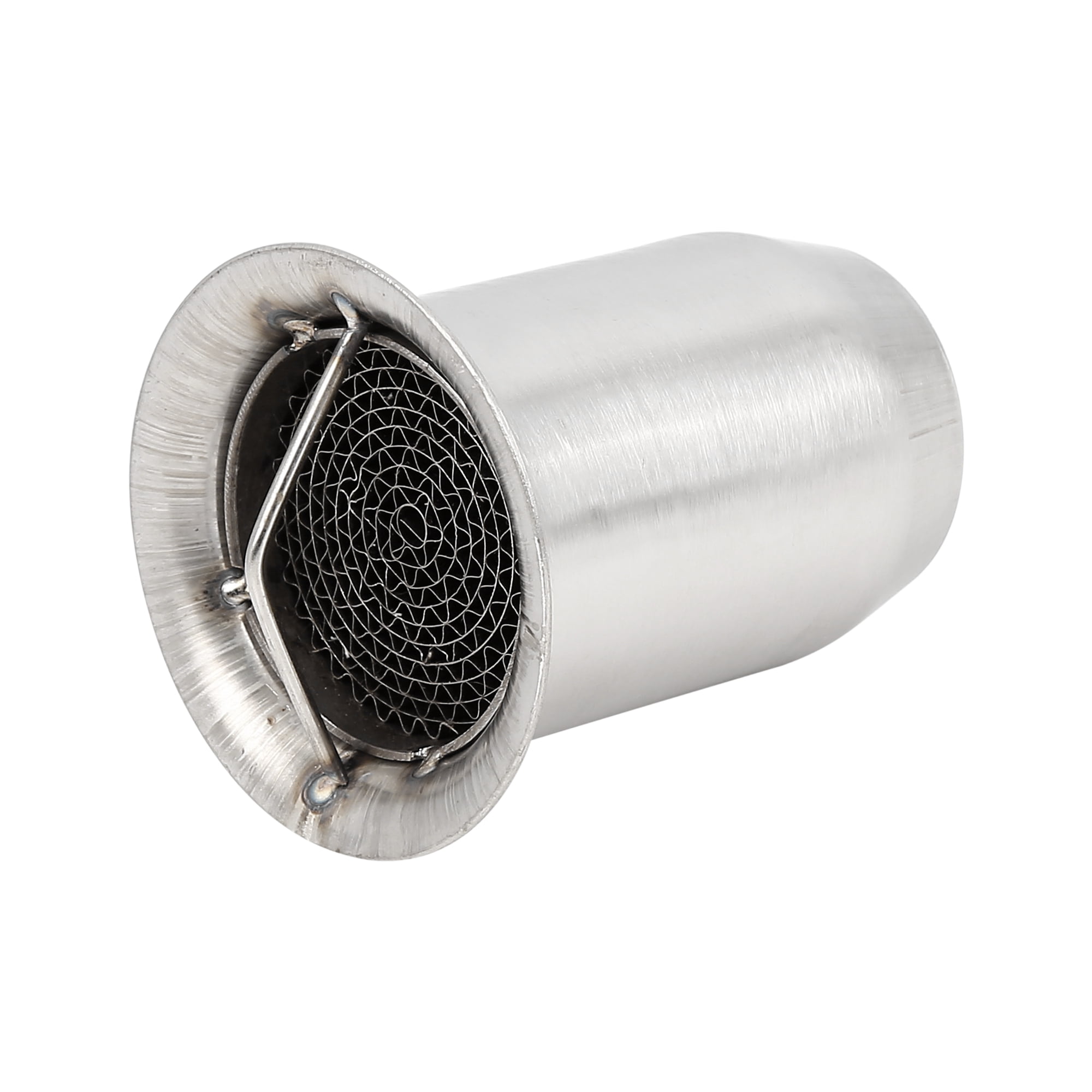 60mm Universal Exhaust Pipe Baffle Muffler for Motorcycle Silver Tone