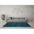thumbnail image 3 of Ahgly Company Indoor Square Abstract Turquoise Blue Modern Area Rugs, 8' Square, 3 of 4