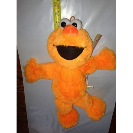 Sesame Street Neon Orange Elmo Large 15" Plush Doll Stuffed Animal New USA 