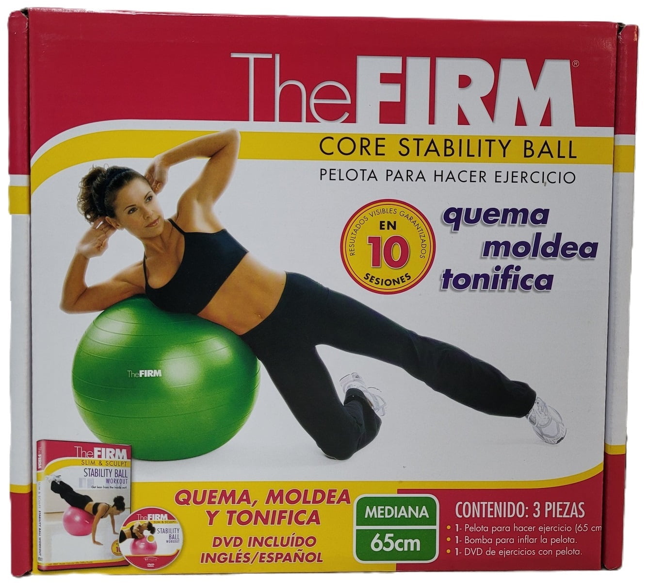 The Firm Slim and Sculpt Stability Ball with DVD, Green (65cm