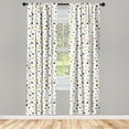 thumbnail image 4 of Ambesonne Sketchy Window Curtains, Cosmos Galaxy Doodle, Each 28" W x 95" L, Yellow Black White, 4 of 4