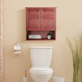 thumbnail image 3 of Teamson Home Armoire de Rangement Murale pour Salle de Bain 2 Portes Brun, 3 of 9