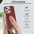 thumbnail image 4 of Magnetic for iPhone 15 Plus Case, [Military Grade Drop Tested] [Compatible with MagSafe] Shockproof Anti-fall Fiber Pattern PU Leather Back Slim Protective Case for iPhone 15 Plus,Red, 4 of 10