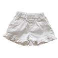 thumbnail image 3 of Kureaily Girls Denim Shorts Summer Soft Ruffle Hot Pants For Toddler Kids ,High Waist Denim ShortsSize 9-10 Years ,White, 3 of 5