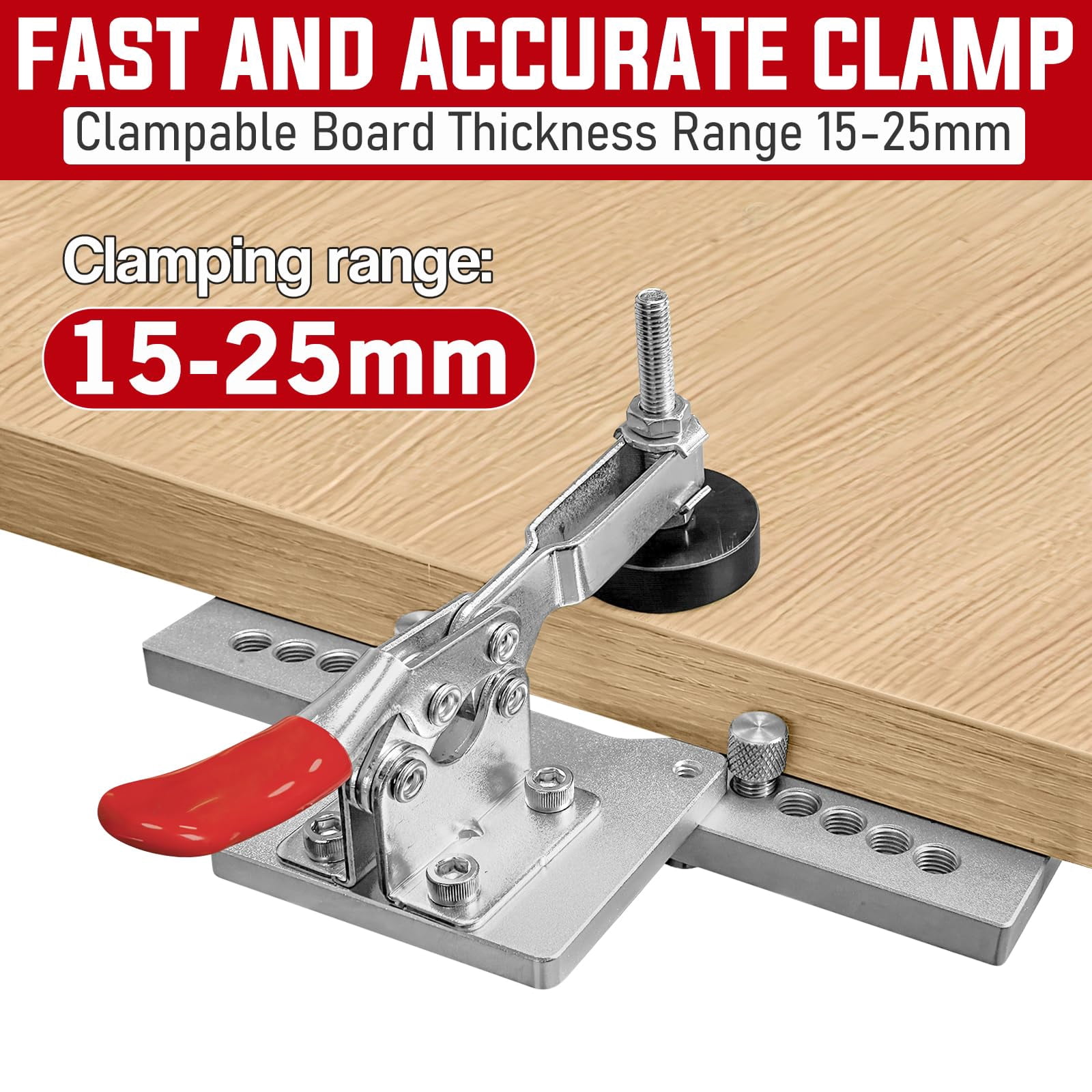 35mm Concealed Door Hinge Jig  Cabinet Hole Drilling With Quick Clamp & Dust Vacuum Adapter - Precision Metal Woodworking Mounting Tool For Installation