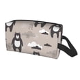 thumbnail image 2 of Goofa Cartoon Bear Brown Printed Toiletry Bag with Handle,Large Capacity Travel Makeup Cosmetic Bag for Women, Carry on Airport Airline Compliant Bag, 2 of 9