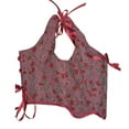 thumbnail image 5 of Corsets for Halloween Costumes Corset Tops for Women Plus Size Tops for Women Women Casual Sexy Eyelet Lace-up Floral Print Fishbone Court Vintage Corset Straps Tank Top, 5 of 9