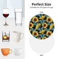 thumbnail image 6 of Disketp Blue Batterflies Sunflower Funny Coasters,4 Pcs Leather Coasters with Holder, Perfect Housewarming Hostess Gifts,Protect Furniture from Water Marks Scratch and Damage-Round Shape, 6 of 6