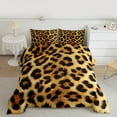thumbnail image 2 of jejeloiu Cheetah Print Queen Comforter Set,Leopard Pattern Bedding Sets,Orange Black Bedding Comforter Set For Teens Kids,Breathable Home Decor Reversible,3pcs, 2 of 8