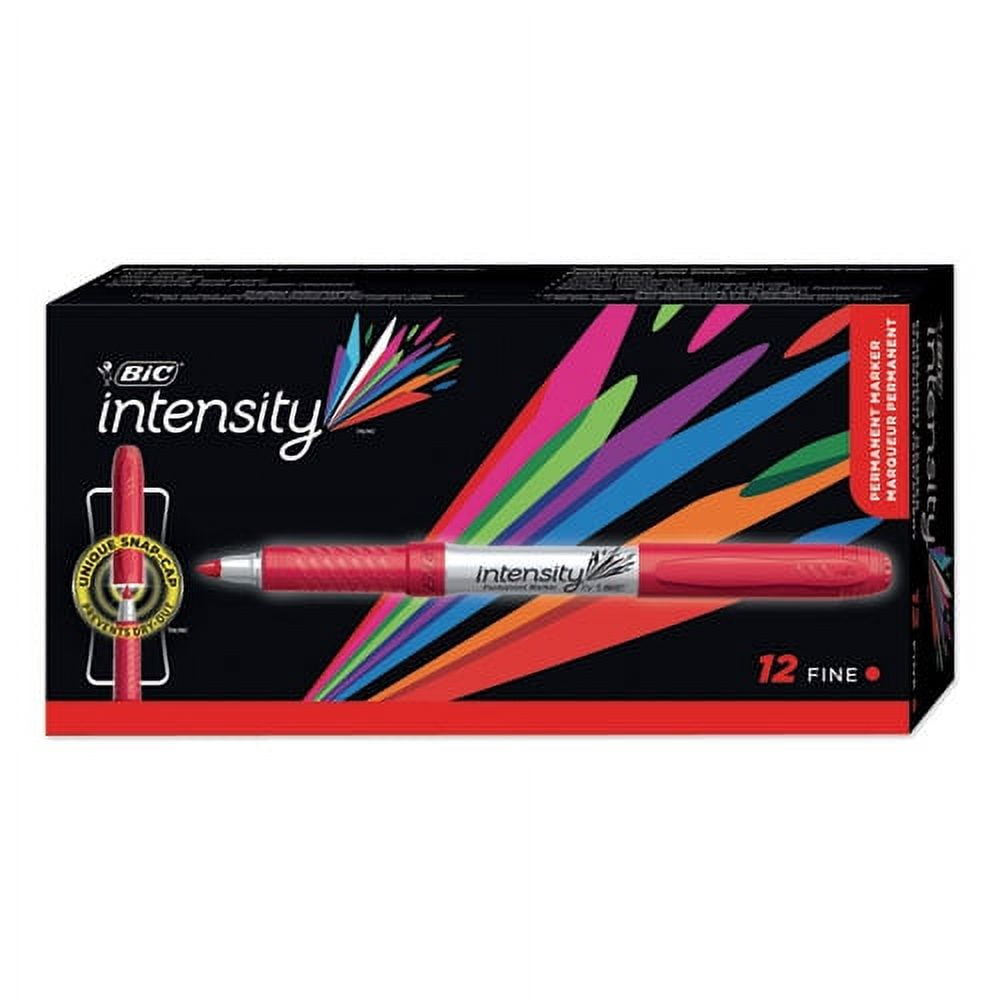 Intensity Fine Tip Permanent Marker, Fine Bullet Tip, Rambunctious Red, Dozen | Bundle of 10 Dozen