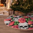 thumbnail image 5 of Sikiie Skull and Roses Nativity Christmas Tree Skirt, Jesus Christian Winter Holiday Tree Mat Decoration(30-48IN)30", 5 of 6