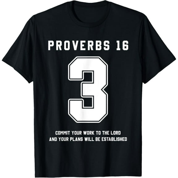 Proverbs 16:3 Bible Verse Team Sports Jersey Christian T-Shirt