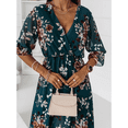 thumbnail image 5 of EASYBRA Women V Neck Floral Chiffon Midi Dress Side Slit Elegant Summer Casual Flowy Dress, 5 of 7