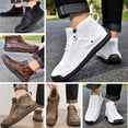 thumbnail image 4 of Men's High Top Loafers -Handcrafted Waterproof Leather Shoes, Ankle Boots with Side Zipper, Non-Slip Outdoor Sneakers, Warm Slip-On Footwear for Hiking Casual Walking, 4 of 6