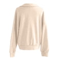 thumbnail image 7 of Womens Casual Long Sleeve Drawstring Sweatshirt Pullover Tops Loose Oversized Clothes, V-Neck Zipper Design Fall Winter Fashion for Comfortable and Stylish Wear,Beige,M, 7 of 7