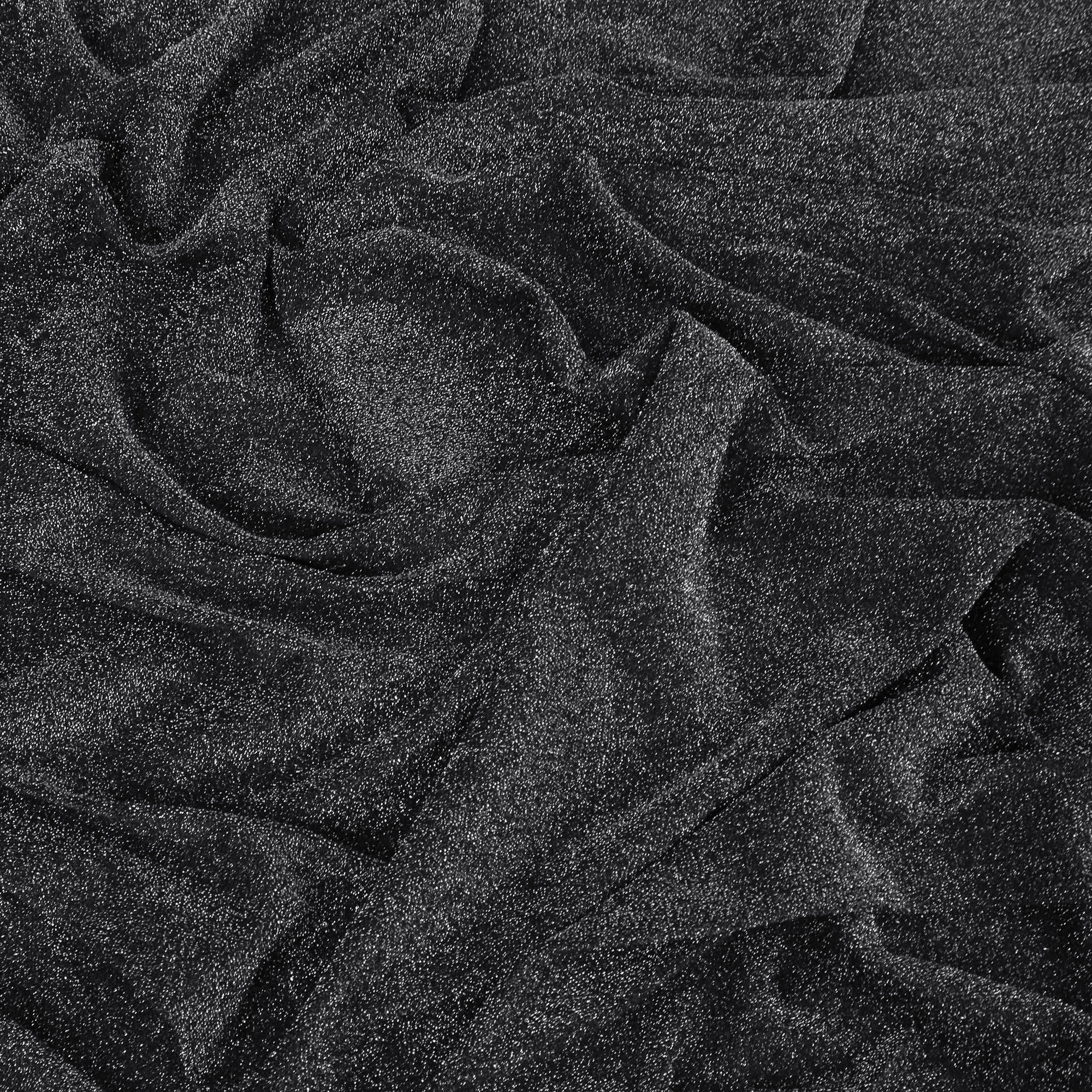 Romex Textiles Polyester Spandex Shiny Lurex Knit Fabric - Black/Silver