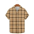 thumbnail image 2 of Jgppe Men's Button down Shirt Casual Plaid Collared Short Sleeve Shirts Plus Size Summer Tops Work, 2 of 5