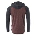 thumbnail image 4 of ZIMEGO Men's Long Sleeve Color Block Hip-Hop Hoodie Shirt - Athletic Baseball Sports Raglan Style Casual Hoodie with Kangaroo Pocket, 4 of 5
