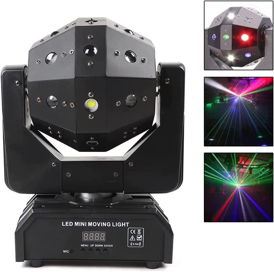 Miumaeov LED Stage Beam Lights Moving Head Light Stage Lamp,4 in 1