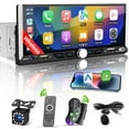 thumbnail image 1 of Single Din Car Radio Compatible with Wireless Apple CarPlay, Car Stereo with 6.9'' IPS Touchscreen,Bluetooth,FM AM Radio,GPS Navigation,Type-C/Dual USB 2.1A Fast Charge/, 1 of 7