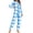Blue, variant on Womens Plaid Hooded Onesie Pajamas Comfort Casual Jumpsuit Matching Family Front Zipper Winter Warm Rompe Sleepwear Soft Thermal Nightwear Pj