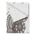 thumbnail image 2 of Oriental Soft Flannel Fleece Blanket, Symmetric Eastern Motif Paisley Art Abstract Swirls Leaves Curlicues Print, Cozy Plush for Indoor and Outdoor Use, 70" x 90", Seal Brown and Tan, by Ambesonne, 2 of 5