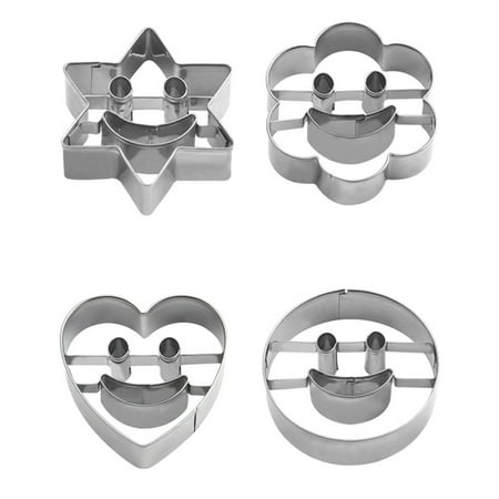 

4Pcs Christmas Biscuit Mold Stainless Steel Cookie Cutter Candy Biscuit Baking Tool Xmas Theme Cake Mould