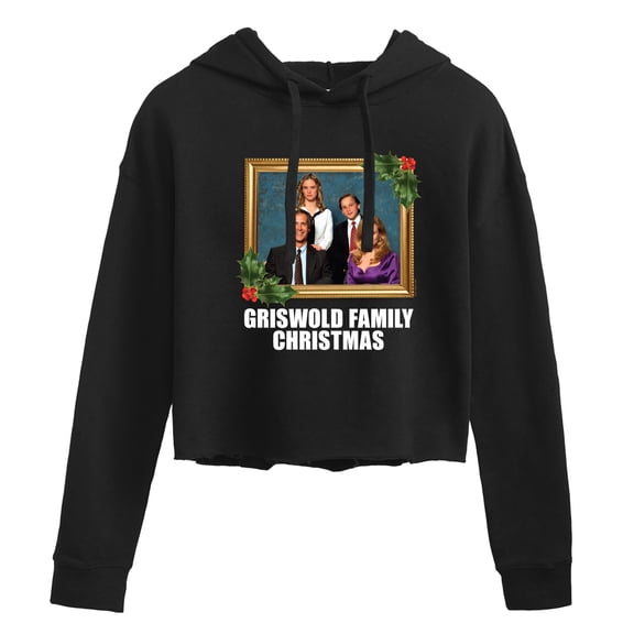 National Lampoon's Christmas Vacation - Classic Holiday Portrait - Juniors Cropped Pullover Hoodie