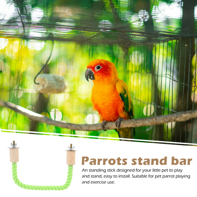 Bird Perch Stands Rope Parrot Standing Pole Wood Stick Grinding Paw  Climbing Branch Trainig Toy Birdcage Accessories For Parakeets Cockatiels  Lovebird