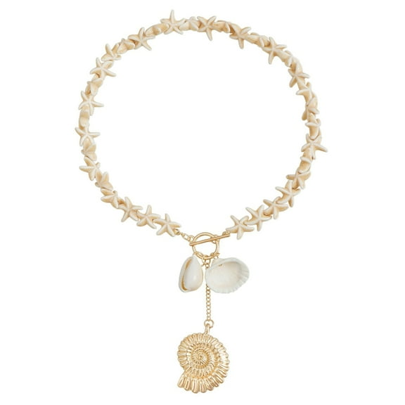 RYUJNDK Stylish Beach Jewelry Handmade Marine Jewelry Seashells Necklace Women Marine Accessories Suitable for Party Daily