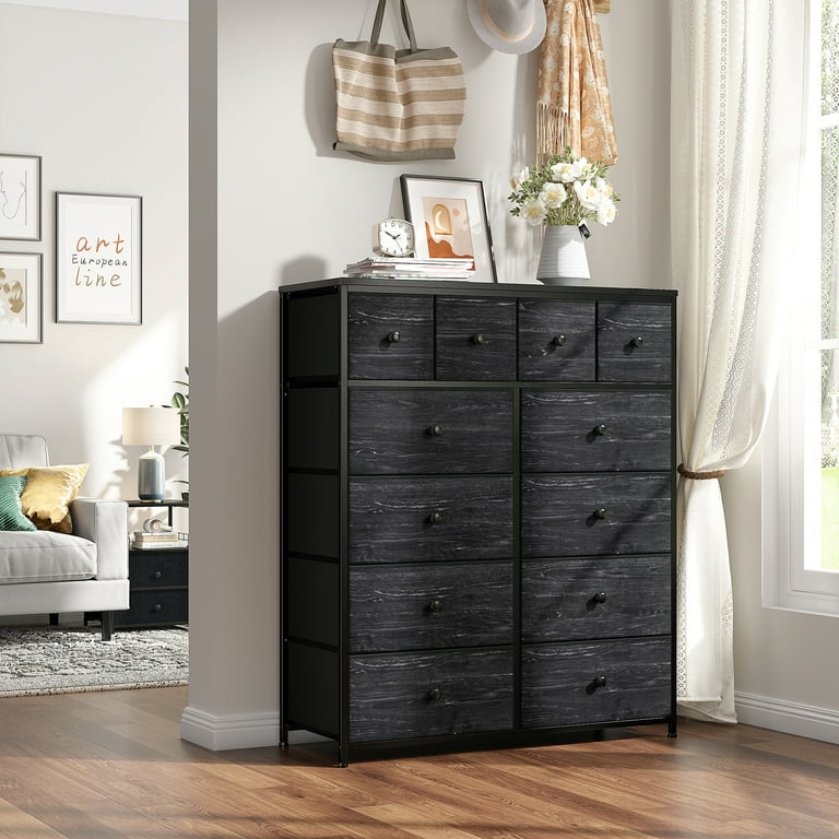 EnHomee Dresser for Bedroom with 7 Drawers Dresser for Closet TV Stand Dressers & Chests of Drawers with Wood Top & Metal Frame Tall Dresser for
