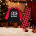thumbnail image 6 of Rrxhxhs 2026 Merry Christmas Matching Pajamas Set Plaid Crew Neck Raglan Sleeve Sleepwear Long-Sleeve Plaid Pants Set, 6 of 7