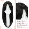 thumbnail image 4 of Long Wavy 18inch Hair Topper Big Base Cover Thinning Hair Clip in Hair Toppers for Women Fiber Wiglets with Fringe Dark Brown, 4 of 13