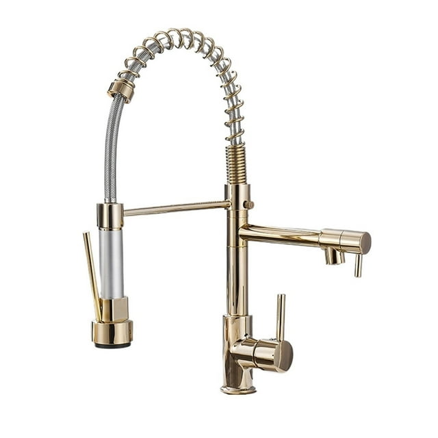 Black Rose Gold Kitchen Faucet, Nickel Brushed Spring Pull Down Faucets, 2 Functions Stream Spray Hot And Cold Water Mixer Taps ,Easy to Install