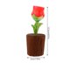 thumbnail image 2 of Rosa de madera romántica tallada a mano, flor artificial, rosa de madera, adorno eterno., 2 of 8