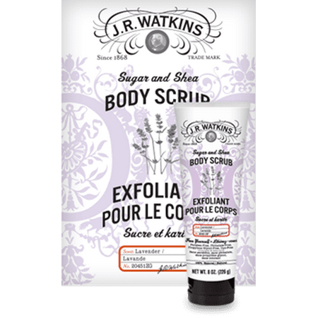 JR Watkins Lavender Sugar & Shea Body Scrub, 8 Oz