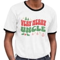 thumbnail image 2 of Very Merry Uncle Ringer Tee Shirt Unisex Large White/Black, 2 of 5