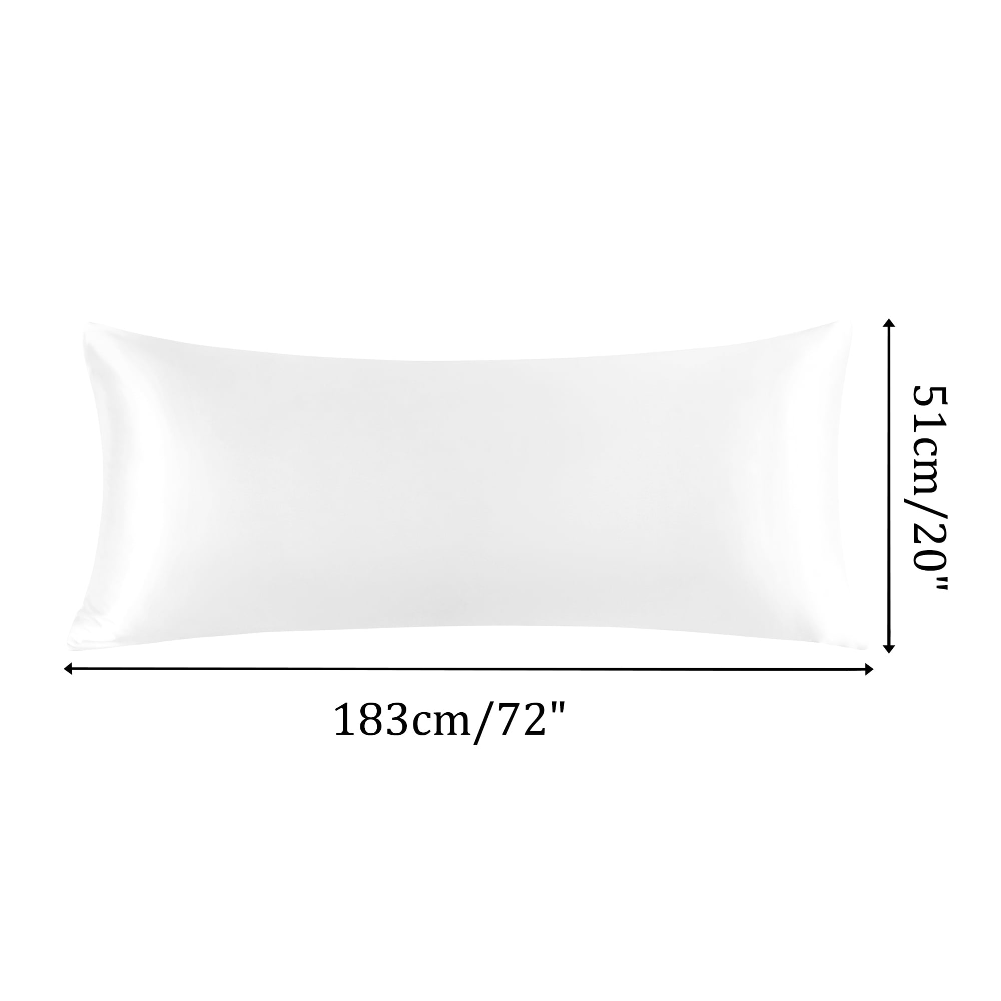 Unique Bargains 1 PC Satin Envelope Closure Body Pillowcases White 20"x72"