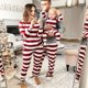 thumbnail image 3 of Christmas Family Pajamas Set 2023 Stripe Pattern Mom Daughter Dad Son Matching Outfit Soft Casual 2 Pieces Suit Xmas Family Look, 3 of 4