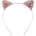 thumbnail image 1 of Cat Ears Headband Crystal Rhinestone Cat Hair Band Hair Accessories (Rose Gold), 1 of 5