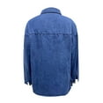 thumbnail image 5 of Blue Jean Jackets Women Women Retro Denim Jacket Blue Big Pocket Long Sleeve Casual Shirt Jacket Women's Denim Jackets Blue L, 5 of 5