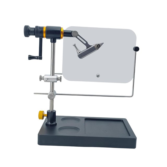 Tornillo de banco giratorio para atar moscas, herramientas de atado, portátil, para fabricar señuelos, con base de pedestal, rotación de 360 degree,