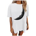 thumbnail image 1 of TSADFHJI T-Shirts pour Femmes Coupe Ample Plus Mode Décontractée Imprimée Col Rond Manches Courtes Chandail TTG Noir, 1 of 4