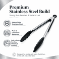 thumbnail image 6 of Kitchen Tong for Cooking, 12 Inch Silicone Cooking Tong with 600°F Heat Resistant Non-Scratch Tips, Heavy Duty Stainless Steel Locking Food Tong for BBQ, Grilling, Steak, Salad, Pasta, Black, 6 of 8