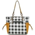 thumbnail image 4 of MKF Collection Yale Women Tote Bag with Wallet Checkered Handbag Purse by Mia K - Olive, 4 of 10