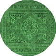 thumbnail image 1 of Ahgly Company Indoor Round Medallion Emerald Green Traditional Area Rugs, 3' Round, 1 of 4