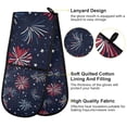 thumbnail image 2 of Yayeee Double Oven Mitt Kitchen Heat Resistant Baking 35" x7" Quilted Glove, Red and Blue Fireworks Pattern, 2 of 6